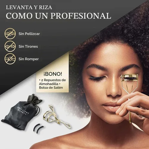 Vista 2 de Brilliant Beauty Rizador de pestañas - Acero inoxidable, bolsa de satén, 2