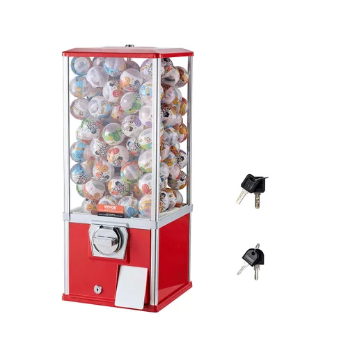 Vista 10 de VEVOR Máquina de chicle, dispensador de máquina expendedora de dulces de 21 pulgadas, máquinas expendedoras de 25 centavos para centros comerciales