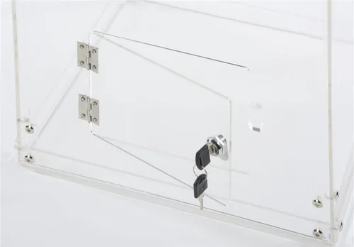 Vista 5 de FixtureDisplays® Clear Plexiglass Acrylic Transparent Donation Box, Fund Raising Stand Display, Tithing Box 13192
