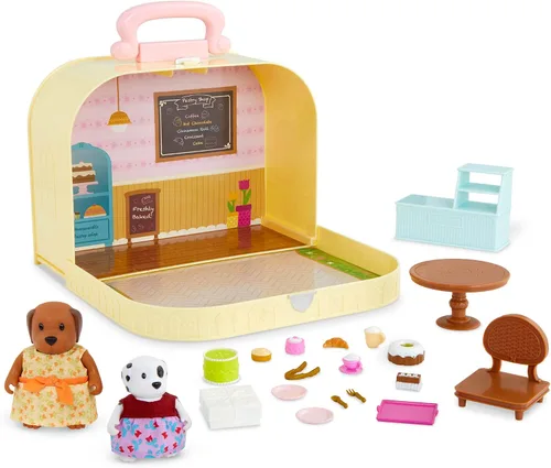 Vista 14 de Li'l Woodzee z - Juego de casa de muñecas portátil para dormitorio con 2