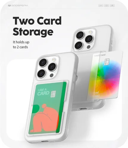 Vista 5 de GOOSPERY Rail 2 - Funda para tarjetas con tarjetero compatible con iPhone 15 Pro [silicona ligera + protección suave] Soporte para tarjetas