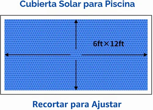 Vista 3 de BigXwell - Cubierta solar resistente para piscina, 6 x 12 pies, 0.630 in, color azul Rectangle for Small Above Ground & Inground Pools