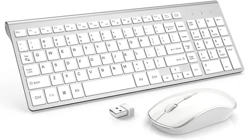 Vista 15 de JOYACCESS Combo de teclado y mouse inalámbricos, 2.4G compacto y ultra delgado teclado inalámbrico y mouse para Windows, computadora, escritorio