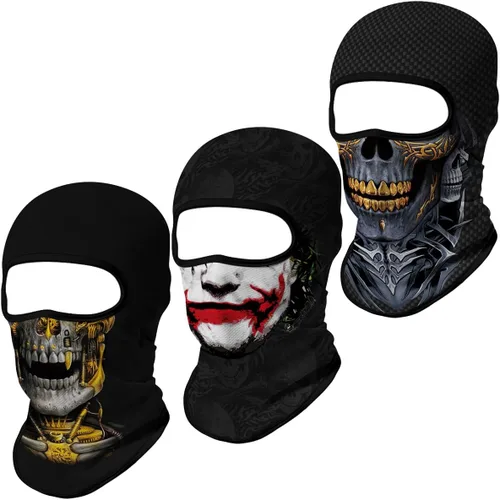 Vista 52 de Pasamontañas 3D, máscara de cara completa, resistente al viento, máscara de esquí con calavera táctica para motocicleta, ciclismo, Halloween 4