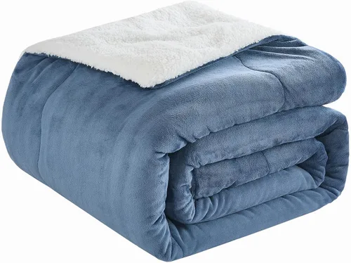 Vista 12 de CHOSHOME Manta de forro polar Sherpa - Manta gruesa y cálida para invierno, manta de felpa suave y mullida para cama, sofá y viajes