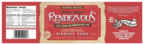Vista 4 de Charlie Vergos Rendezvous - Paquete combinado de salsa barbacoa original y picante (1 libra 2 oz (510 g) cada uno)