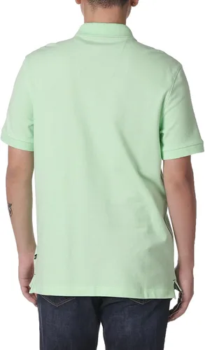 Vista 3 de Nautica Polo de piqué de algodón sólido de manga corta para hombre