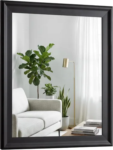 Vista 20 de CULER Espejo de pared de madera blanca para baño, espejos colgantes rectangulares de 20 x 16 pulgadas con marco de madera para sala de estar Blanco