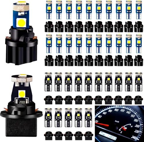 Vista 10 de BBTO Juego de 20 bombillas LED T5 T10 con enchufe giratorio, para instrumentos, para salpicadero, luces LED para interiores de automóvil, tablero