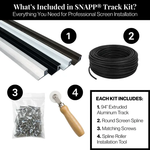 Vista 2 de SNAPP - Kit de rieles de aluminio para pantalla de porche - Kit de bricolaje para porche y patio con pantalla - Riel de aluminio extruido de 94 Mill