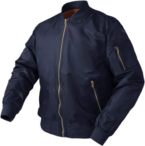 Vista 2 de CRYSULLY Chaqueta para hombre Otoño Invierno Espesar Cortavientos Chaquetas Bomber Abrigos Acolchados