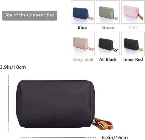 Vista 3 de Bolsa de belleza cosmética para el bolso de viaje práctico bolsa de maquillaje para mujeres niñas (), Un interior rojo