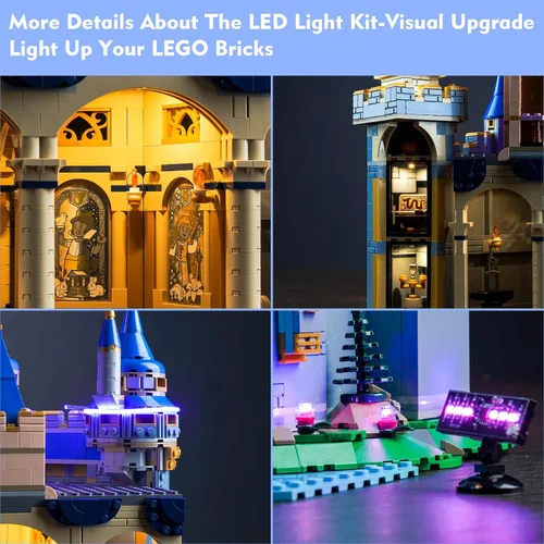 Vista 5 de LocoLee Kit de luz LED compatible con Lego Castle, versión mejorada de control de luz, juego de iluminación creativo, accesorios compatibles