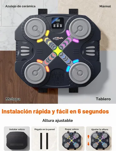 Vista 7 de Music Boxing Machine for Kids-Interactive Wall Mounted Punching Target with Sound & Lights,Smart Boxing Trainer Machine Fitness Game Gymnastics