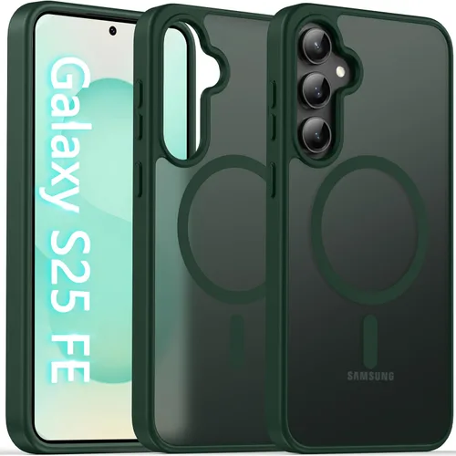 Vista 19 de Oterkin Funda magnética para Samsung Galaxy A17 mate, funda de teléfono A17 compatible con MagSafe esmerilada, translúcida, a prueba de golpes Negro