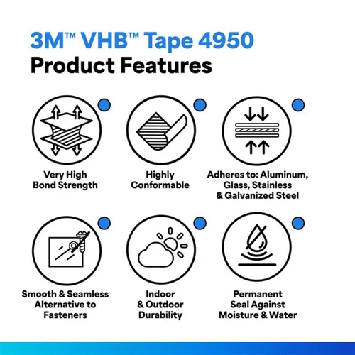 Vista 2 de 3M VHB 4950 - Cinta adhesiva