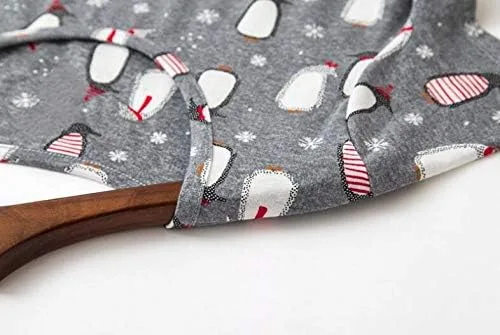 Vista 2 de PNAEONG - Camisón de algodón para mujer, de manga corta y con estampado, ropa de dormir informal