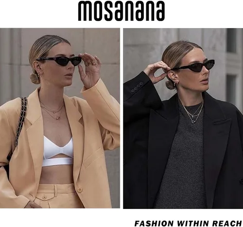 Vista 3 de mosanana Y2K Cat Eye - Lentes de sol modernos para mujeres y hombres, modelo KELSEY