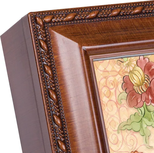 Vista 3 de Cottage Garden Dearest Friend Filled My Heart Woodgrain Rope Trim Joyero Caja de música con texto en inglés "Plays Friend in Jesus