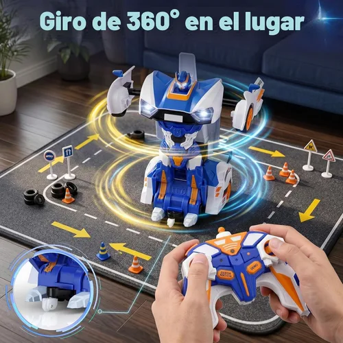 Vista 4 de Transform - Coche de juguete con control remoto para niños de 4 a 6