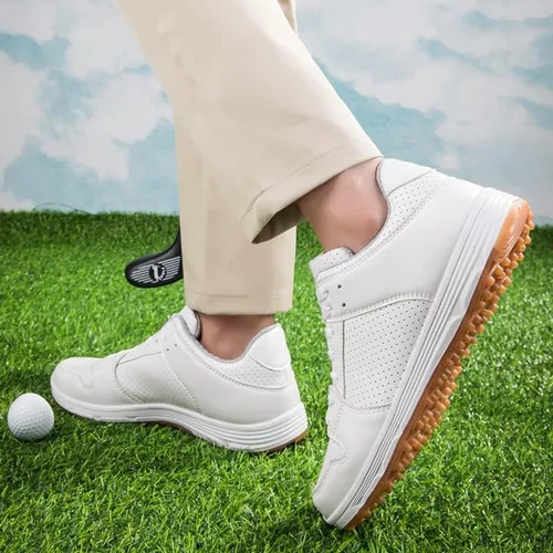 Vista 7 de AOLEXWU Zapatos de golf sin pinchos para hombre, zapatos de golf profesionales, cómodos, antideslizantes, zapatos de golf para hombre