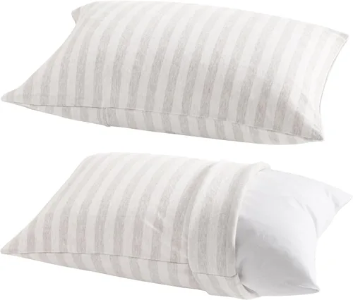 Vista 18 de NTBAY Paquete de 2 almohadas con fundas de almohada de algodón egipcio, relleno alternativo de algodón suave de 13 x 18 pulgadas, almohadas sobre