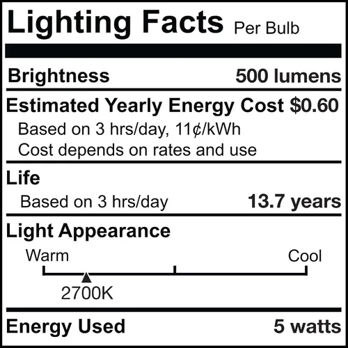 Vista 6 de Bulbrite 776626 - Bombilla LED de punta roma LED5B11/27K/FIL/E12/3