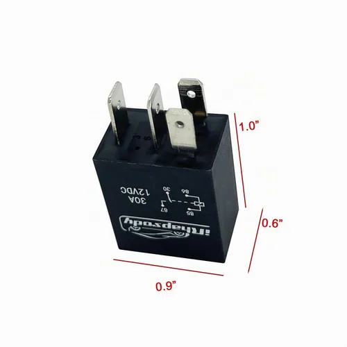 Vista 3 de Relé de arranque multiusos de 4 pines de 12VDC 30A, relé de reemplazo automotriz