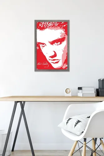 Vista 6 de Trends International Elvis Presley - Póster de pared rojo, 14.72 x 22.37 pulgadas, versión enmarcada de madera de granero Versión enmarcada Barnwood