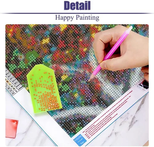 Vista 4 de BOHADIY Pintura de diamantes de imitación de árbol 5D, kits de pintura de diamantes de imitación para adultos, árbol colorido de bricolaje