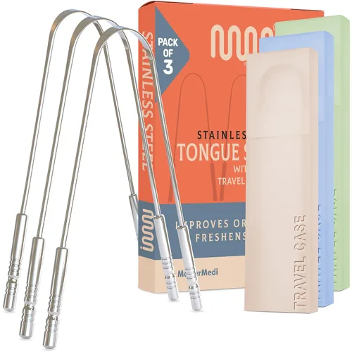 Vista 11 de MasterMedi Raspador de lengua negro con estuches (forma de cuchara, paquete de 2), limpiador de lengua para tratamiento del mal aliento, raspador