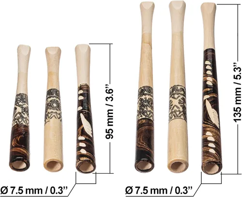 Vista 3 de Boquilla para cigarrillos corta, de madera, hecha a mano, conjunto de 5