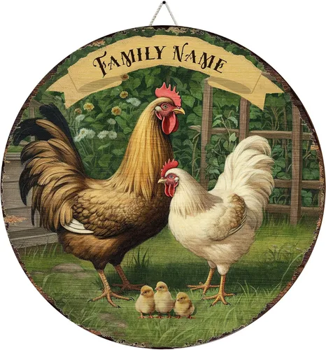Vista 49 de Letrero de madera de gallinero personalizado para gallinero, diseño de granja esponjosa, varios tamaños, nombre personalizado, título y cita