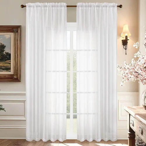 Vista 112 de Aiyufeng 2 paneles de cenefa transparente negra de 14 pulgadas de largo, cortinas cortas negras transparentes para dormitorio, cortinas de cocina