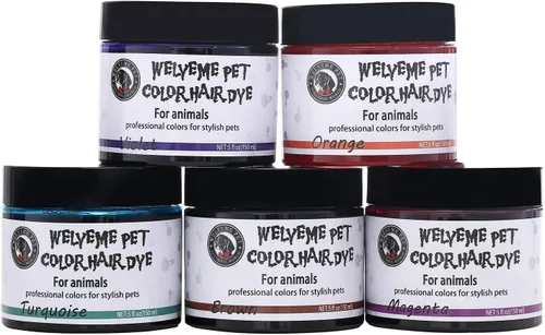 Vista 14 de Tinte para el Cabello Arcoíris para Mascotas, Permanente, Profesional, Color Brillante para Perros y Caballos