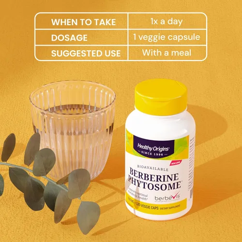 Vista 5 de Healthy Origins Fitosoma de berberina 550 mg, 120 cápsulas vegetales - Extracto de Berberis Aristata biodisponible - Apoya la salud metabólica