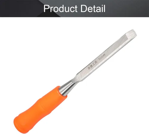 Vista 4 de Utoolmart Cincel de madera para carpintería de 0.394 in de ancho cabeza plana de talla de acero de alto carbono y mango de PVC para carpintería