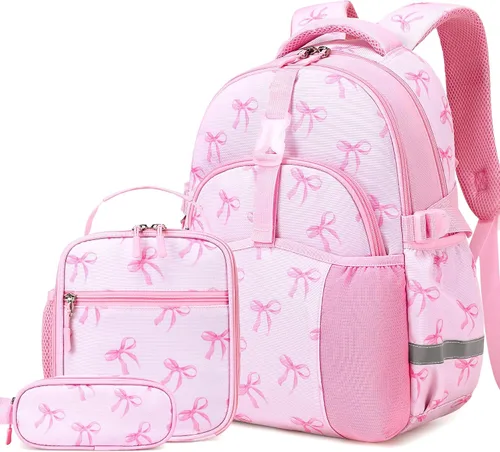 Vista 19 de Mochila infantil para niñas de 4 a 8 años, Blackorange-camión, Lindo