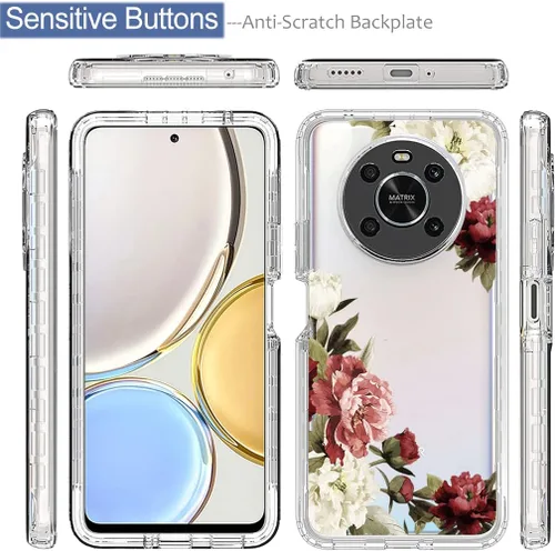 Vista 5 de Funda protectora de cuerpo completo para Honor X9 (4G/5G)/Honor X30/Honor Magic4 Lite con protector de pantalla de vidrio templado, bonito