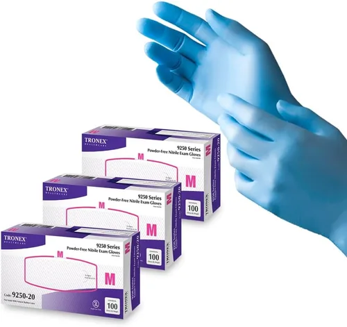 Vista 9 de TRONEX Guantes de examen de nitrilo serie 9250, azul, sin polvo