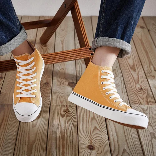 Vista 12 de ZGR Tenis de lona para hombre, con cordones, clásicos, casuales, para caminar