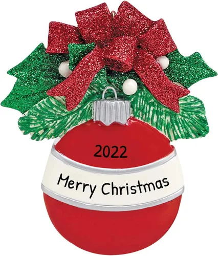 Vista 6 de Adorno de Navidad personalizado – Adorno personalizado para adornos de recuerdo de Navidad 2024 Feliz Navidad, Yall Texas, decoración de Navidad