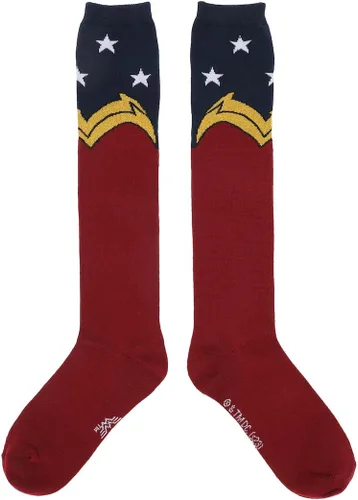 Vista 2 de Bioworld Wonder Woman Classic Shield - Calcetines hasta la rodilla para mujer, Multi colorido