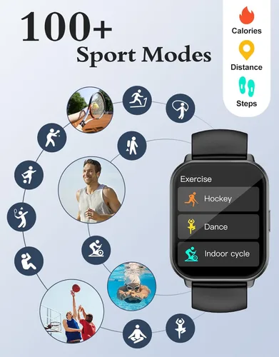 Vista 3 de RUIMEN Relojes inteligentes para hombres y mujeres (respuesta/hacer llamadas, 2 bandas incluidas), reloj inteligente de 1.8 pulgadas para teléfonos