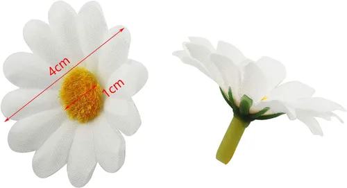 Vista 2 de IVYRISE 100 cabezas de flores artificiales blancas de 1.5 pulgadas para bodas, fiestas y manualidades