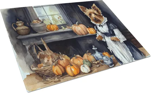 Vista 110 de Caroline's Treasures DAC1720LCB Affenpinscher - Tabla de cortar de vidrio con calabazas para cocina de otoño, grande, decorativa, de vidrio
