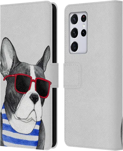 Vista 13 de Head Case Designs Officially Licensed Barruf Beagle Dogs Leather Wallet Case Compatible with Samsung Galaxy S21 Ultra 5G