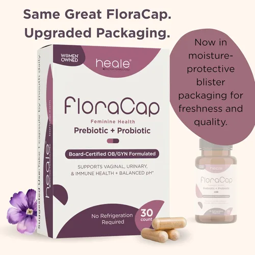 Vista 3 de FloraCap Probióticos vaginales para mujeres, 30 cápsulas orales, probióticos formulados por médicos para la salud femenina, el pH, el tracto