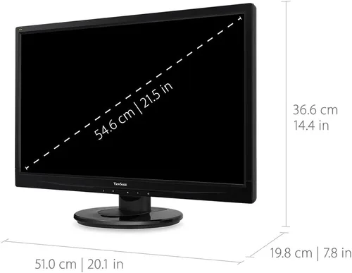 Vista 3 de ViewSonic - Televisor LED de 22 pulgadas, Full HD, 1080p, monitor LED con entradas HDMI y VGA para el hogar y la oficina
