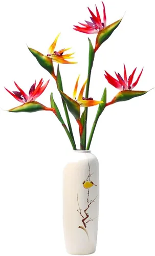 Vista 3 de Flor artificial de pájaro del paraíso artificial Strelitzia Reginae planta de seda artificial para oficina en casa, 1 unidad (azul)